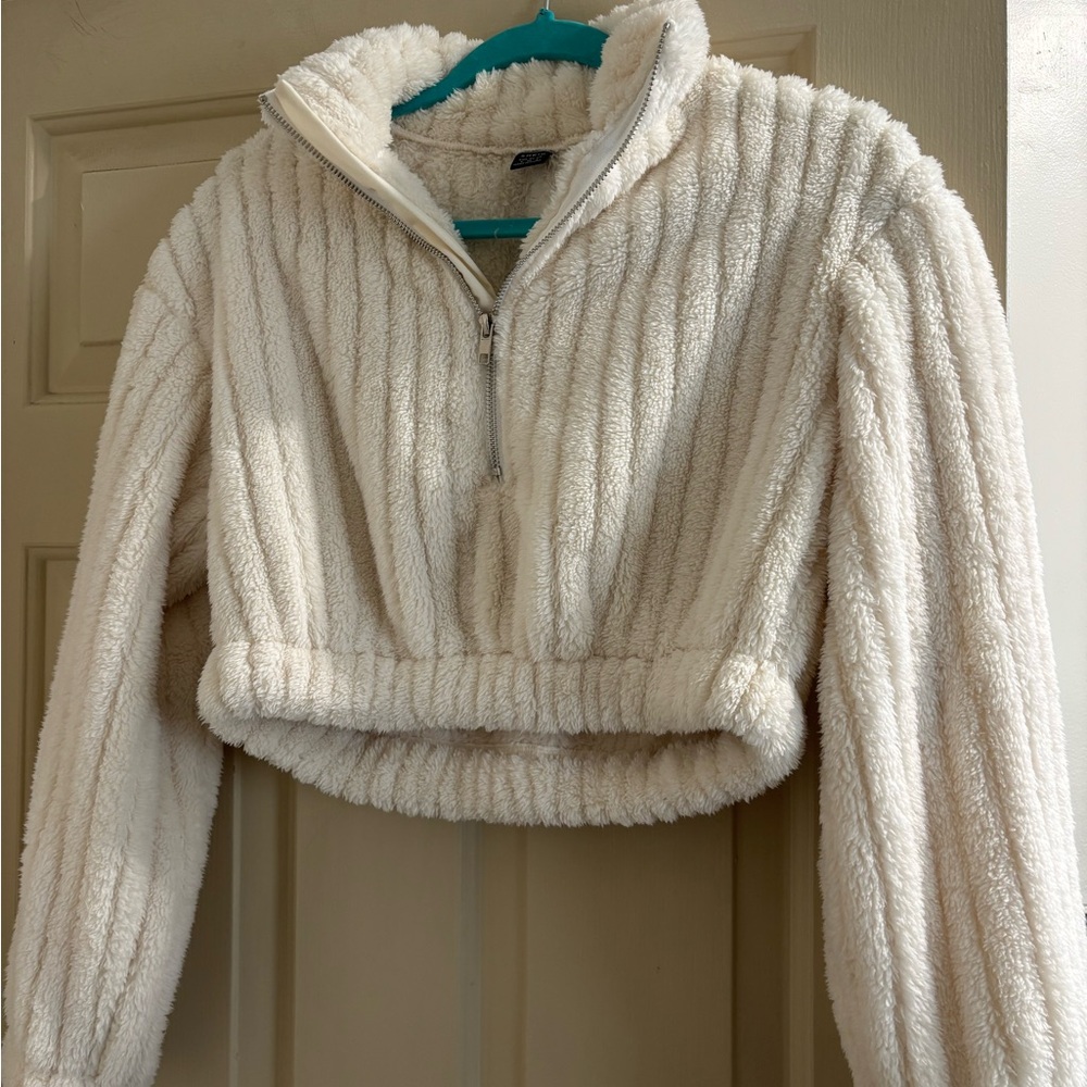Cozy White Fleece Pullover